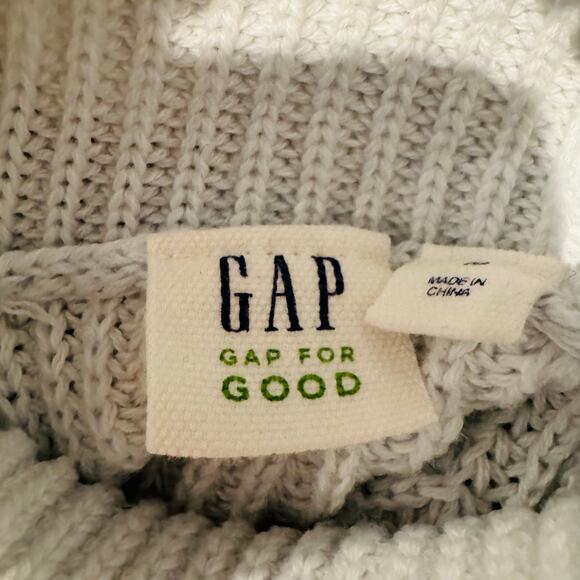 GAP Good Womens Ribbed Textured Baby Blue Mock Turtleneck Cotton Sweater Medium - Picture 4 of 10